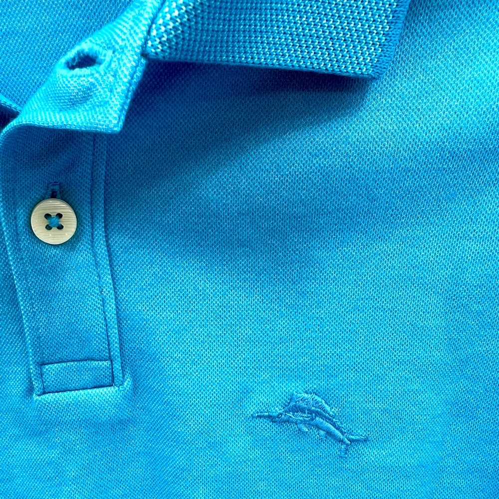 TOMMY BAHAMA POLO SHIRT, "BLUE CRUSH (SKY BLUE) COLOR SIZE LARGE MEDIUM (M) - Picture 8 of 15